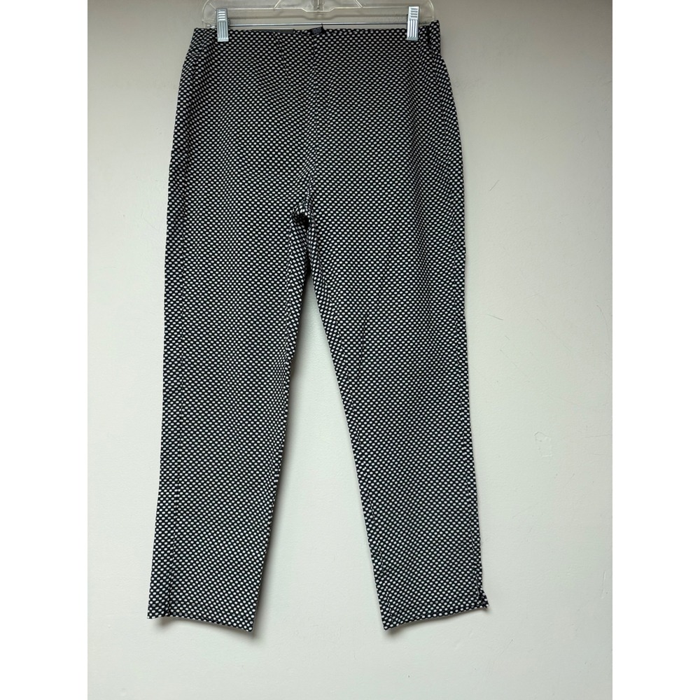 Who What Wear Womens Polka Dot High Rise Crop Pants Black White‎ Size 12 NWT
